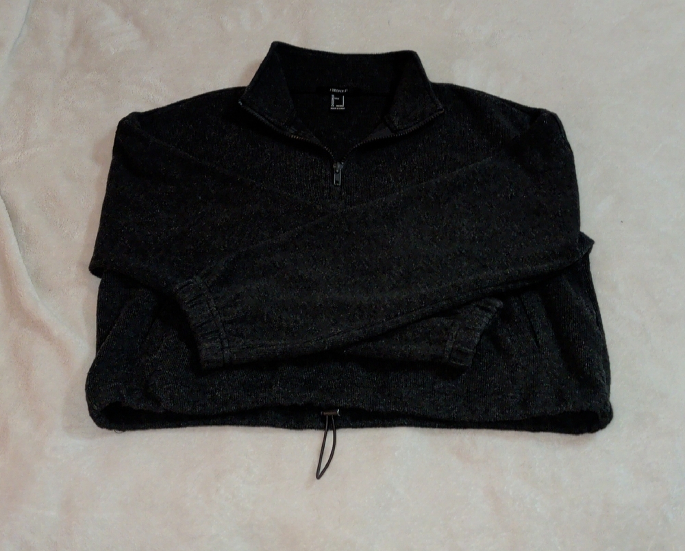 Forever 21 Black Half-Zip Sweatshirt